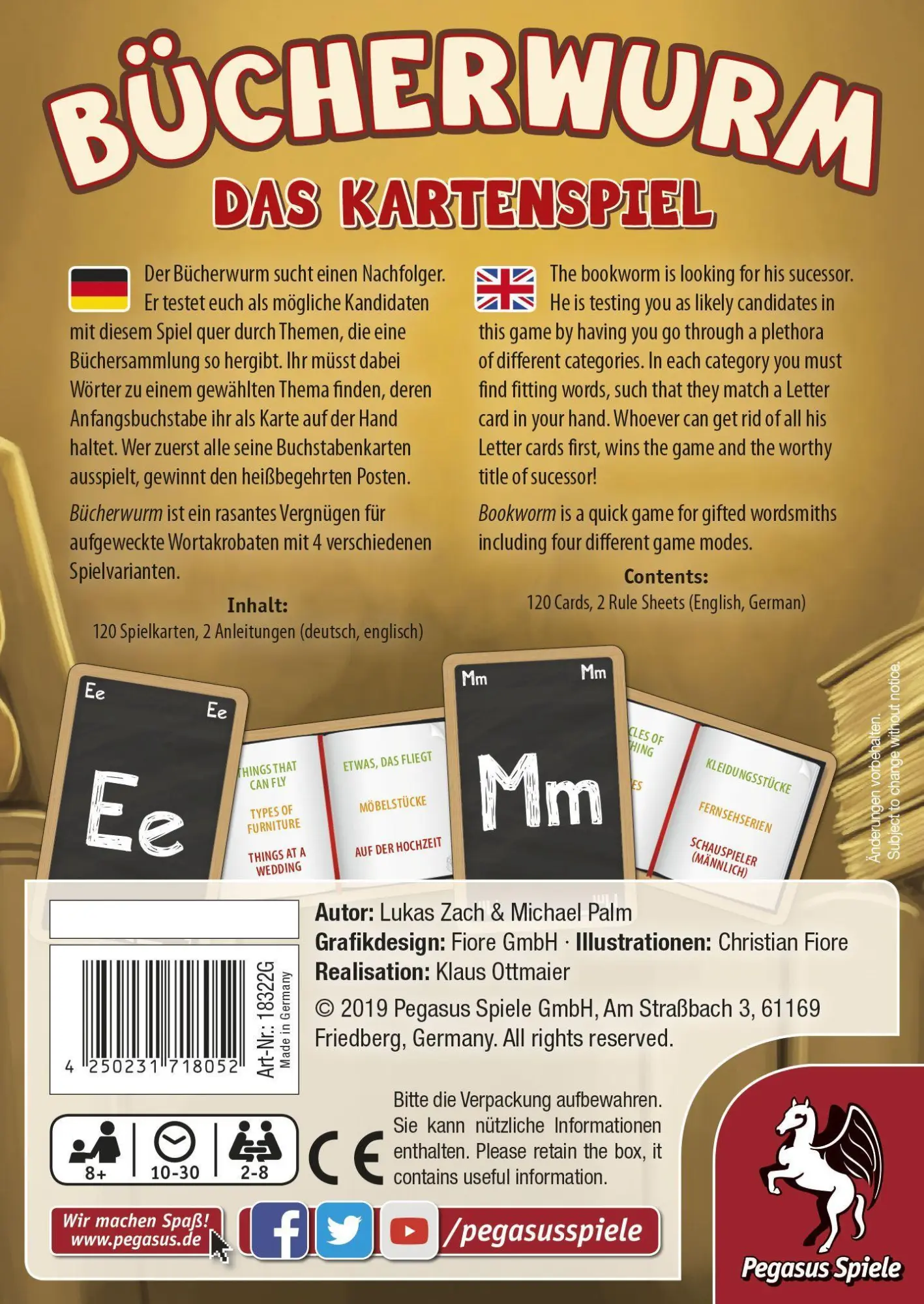 Bild: 4250231718052 | Bücherwurm - Das Kartenspiel | Michael Palm | Spiel | 18322G | Deutsch