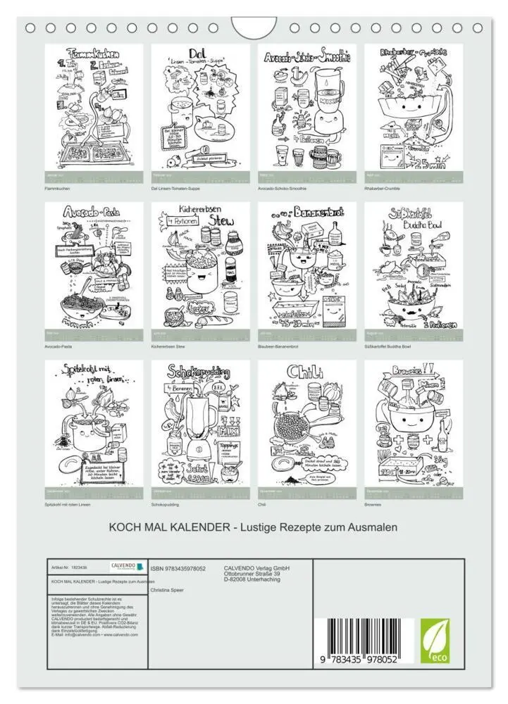 Bild: 9783435978052 | KOCH MAL KALENDER - Lustige Rezepte zum Ausmalen (Wandkalender 2025...