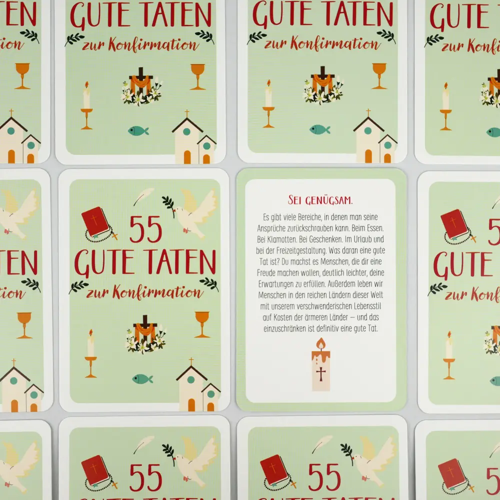 Bild: 9783742328052 | 55 gute Taten zur Konfirmation | Carolina Graf | Box | 57 S. | Deutsch