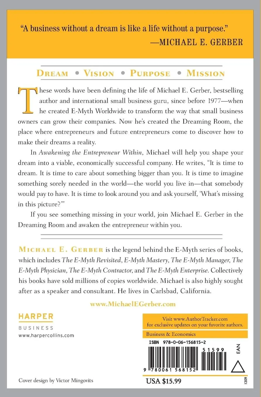 Rückseite: 9780061568152 | Awakening the Entrepreneur Within | Michael E Gerber | Taschenbuch