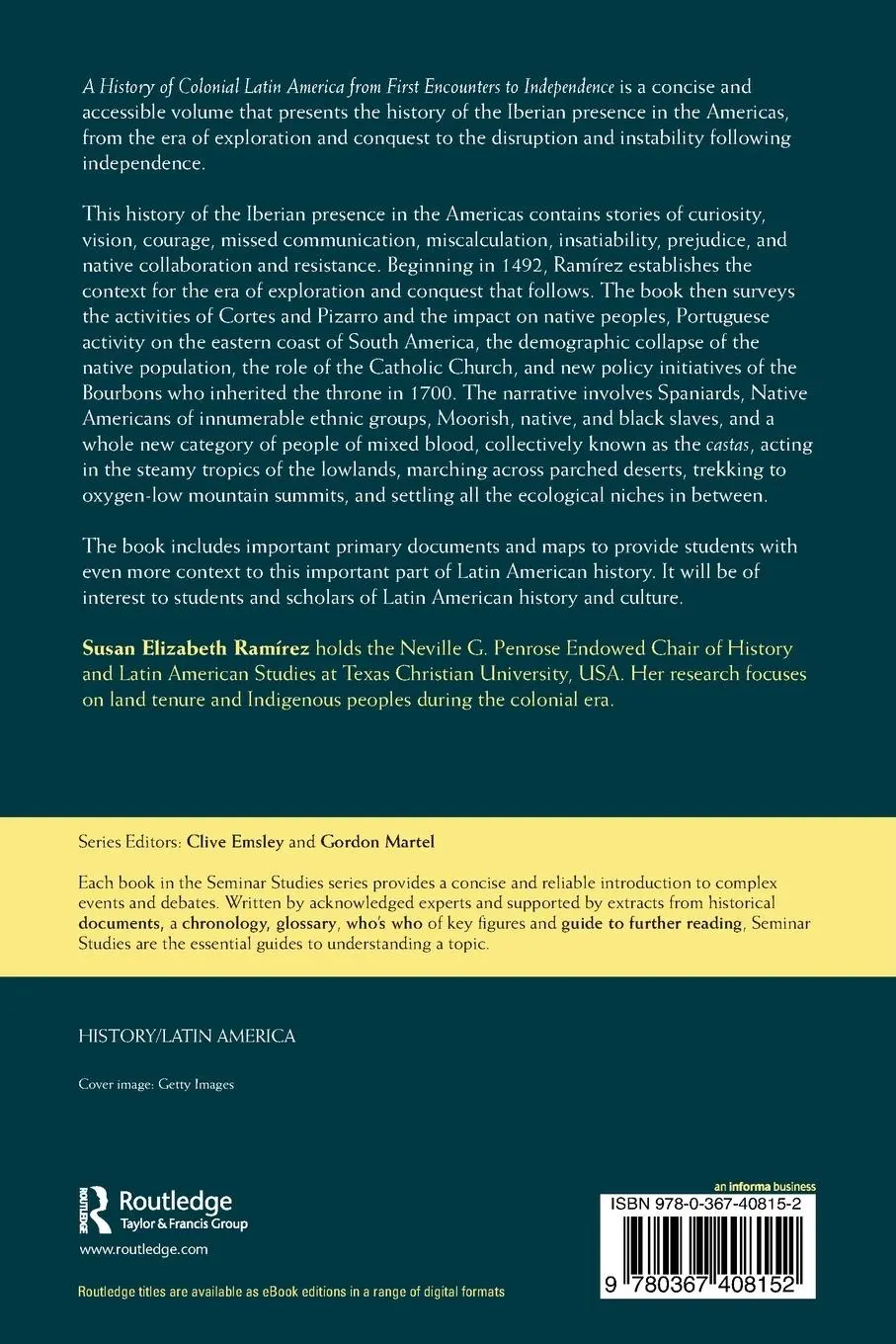 Rückseite: 9780367408152 | A History of Colonial Latin America from First Encounters to...