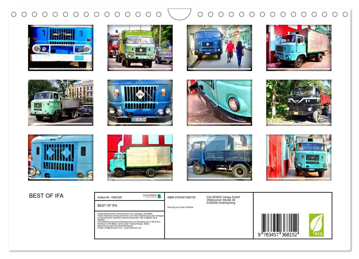Bild: 9783457368152 | BEST OF IFA (Wandkalender 2026 DIN A4 quer), CALVENDO Monatskalender