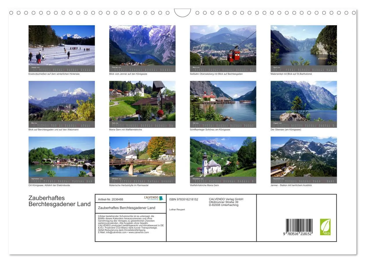 Bild: 9783516218152 | Zauberhaftes Berchtesgadener Land (Wandkalender 2026 DIN A3 quer),...