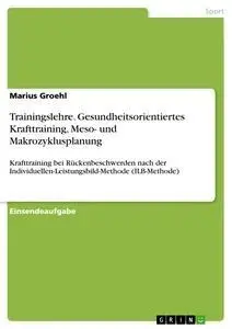 Cover: 9783668478152 | Trainingslehre. Gesundheitsorientiertes Krafttraining, Meso- und...