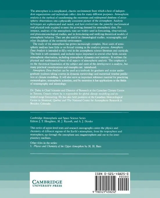 Rückseite: 9780521458252 | Atmospheric Data Analysis | Roger Daley | Taschenbuch | Englisch