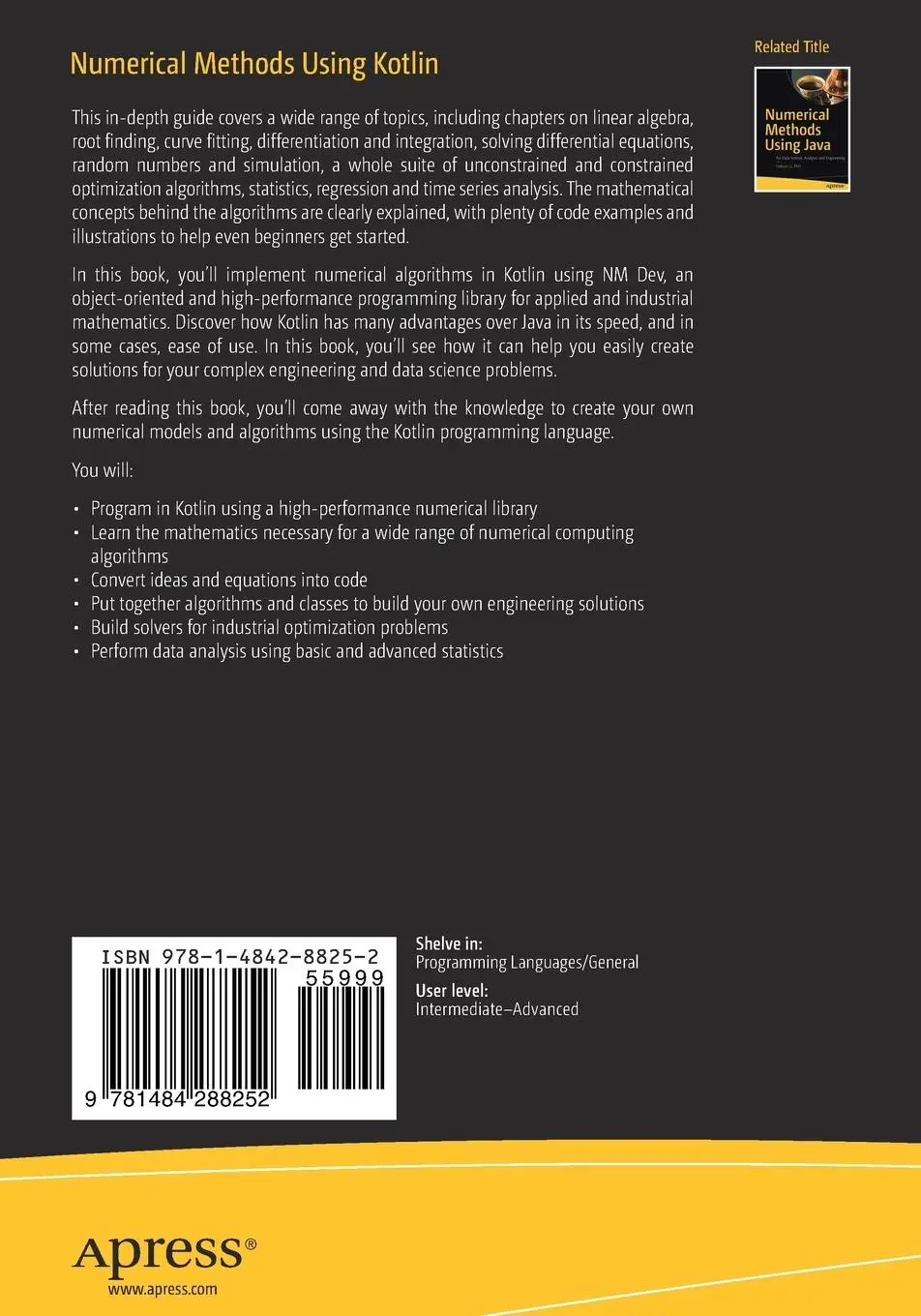 Rückseite: 9781484288252 | Numerical Methods Using Kotlin | Li | Taschenbuch | xxii | Englisch