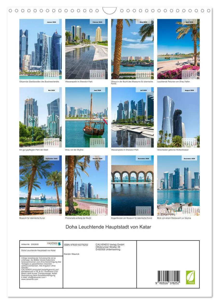 Bild: 9783516378252 | Doha Leuchtende Hauptstadt von Katar (Wandkalender 2026 DIN A3...