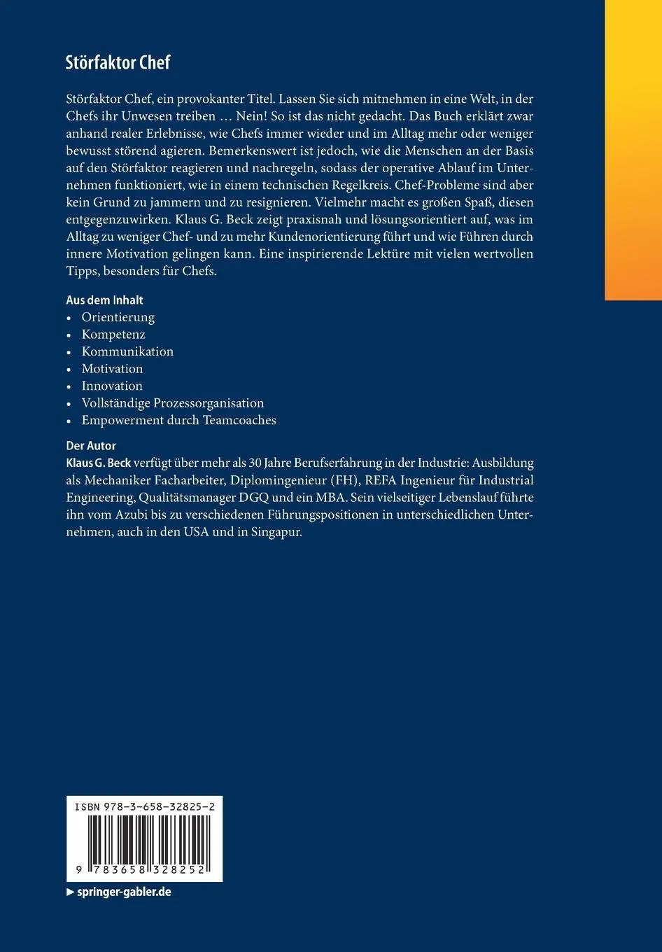 Rückseite: 9783658328252 | Störfaktor Chef | Klaus G. Beck | Taschenbuch | xv | Deutsch | 2021