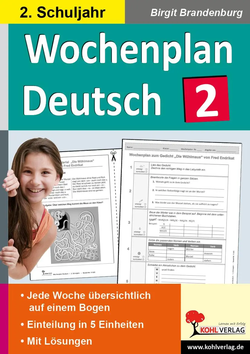 Cover: 9783956868252 | Wochenplan Deutsch 2. Schuljahr | Birgit Brandenburg | Buch | 80 S.