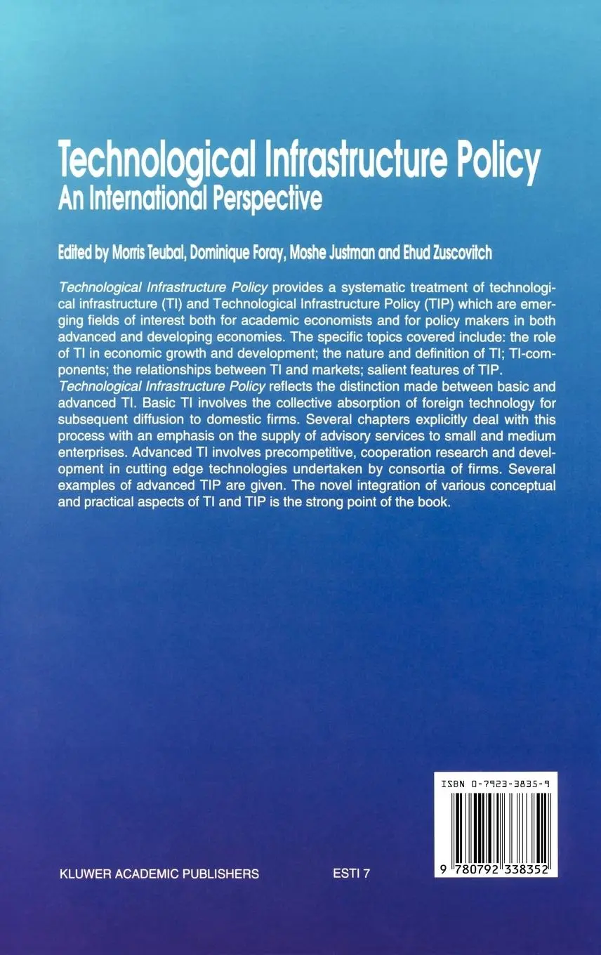 Rückseite: 9780792338352 | Technological Infrastructure Policy | An International Perspective