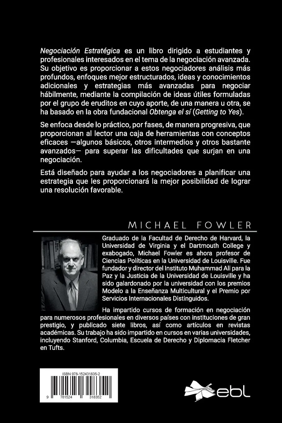 Rückseite: 9781524318352 | Negociación estratégica | Michael Fowler | Taschenbuch | Spanisch