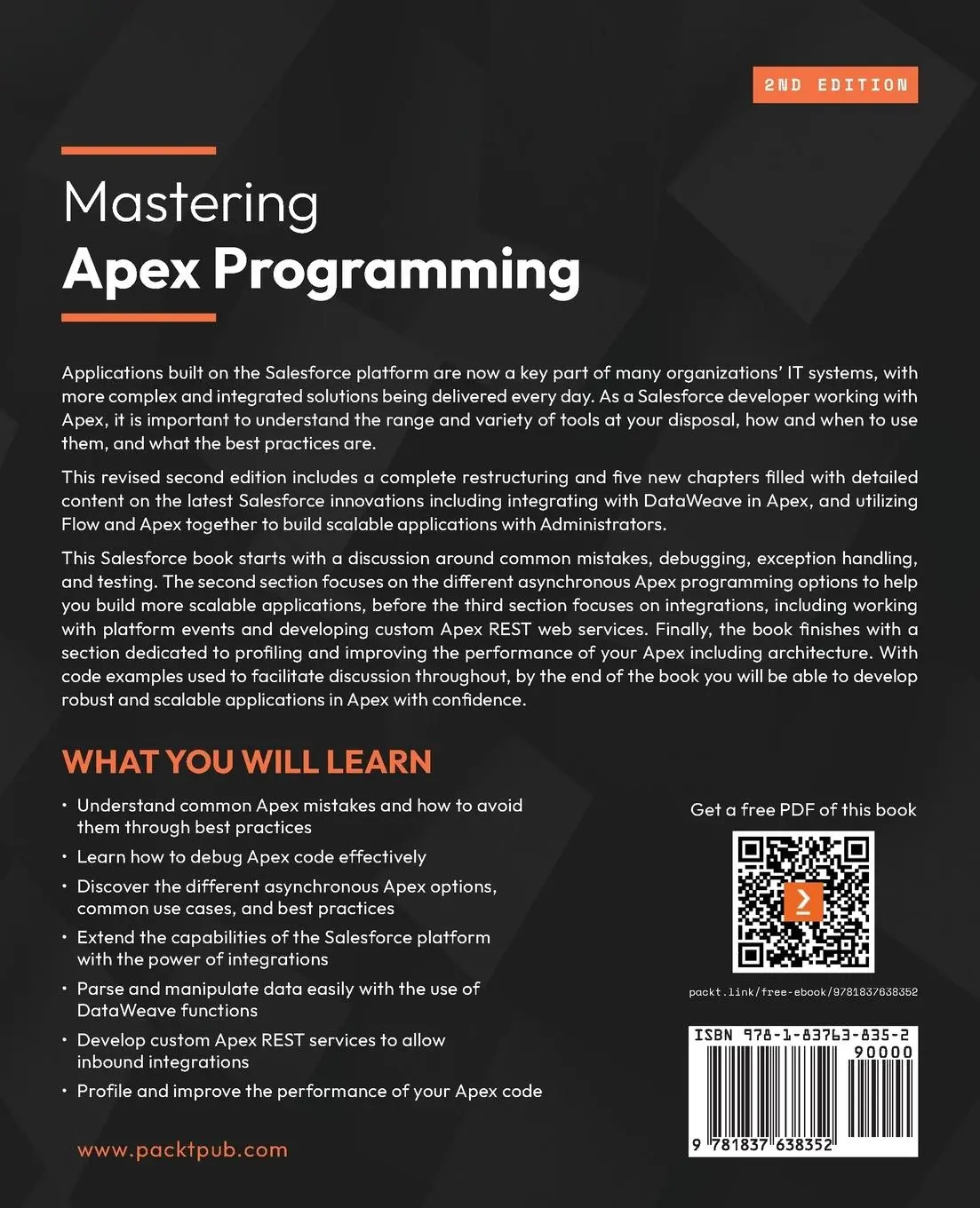 Rückseite: 9781837638352 | Mastering Apex Programming - Second Edition | Paul Battisson | Buch