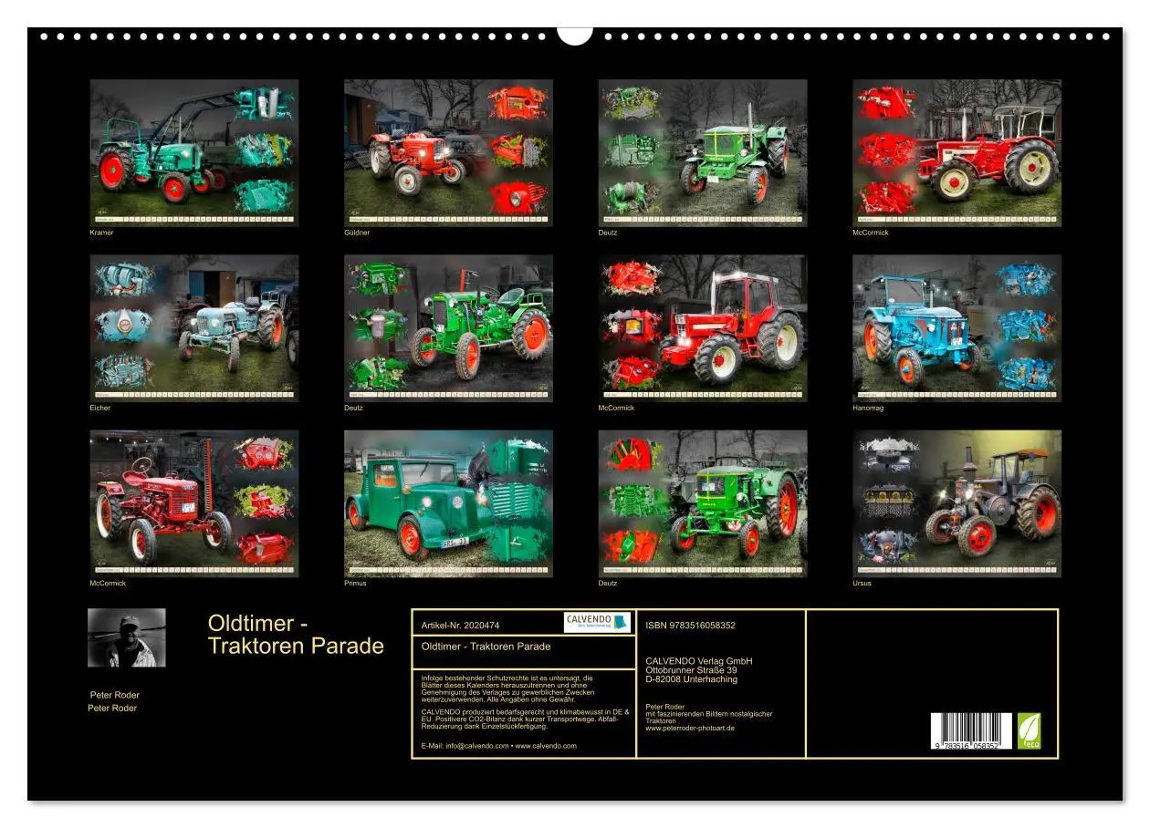 Bild: 9783516058352 | Oldtimer - Traktoren Parade (Wandkalender 2026 DIN A2 quer),...
