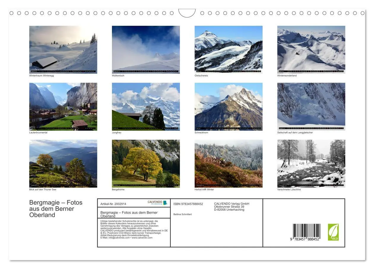 Bild: 9783457888452 | Bergmagie - Fotos aus dem Berner Oberland (Wandkalender 2026 DIN A3...