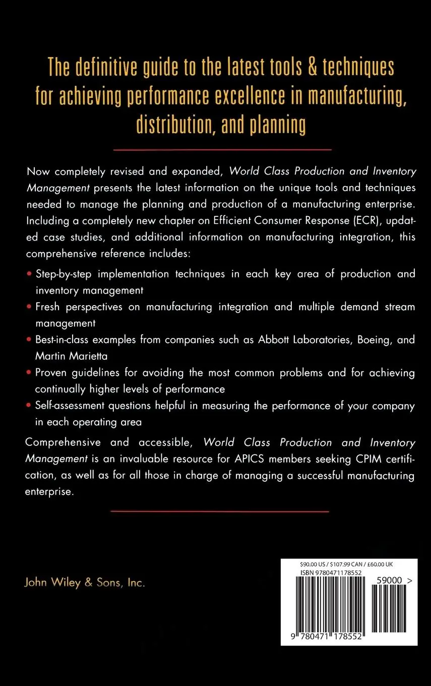 Rückseite: 9780471178552 | World Class Production and Inventory Management | Darryl V Landvater
