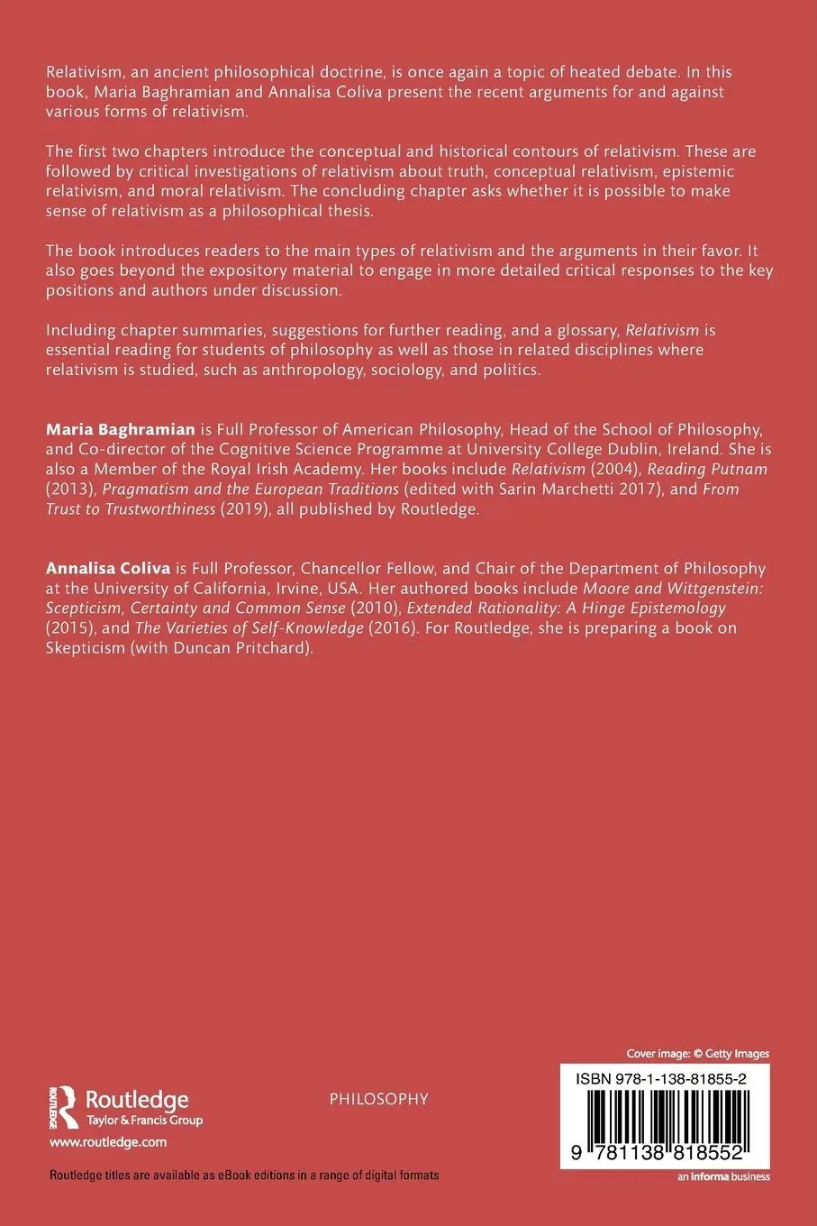 Rückseite: 9781138818552 | Relativism | Maria Baghramian (u. a.) | Taschenbuch | Englisch | 2019