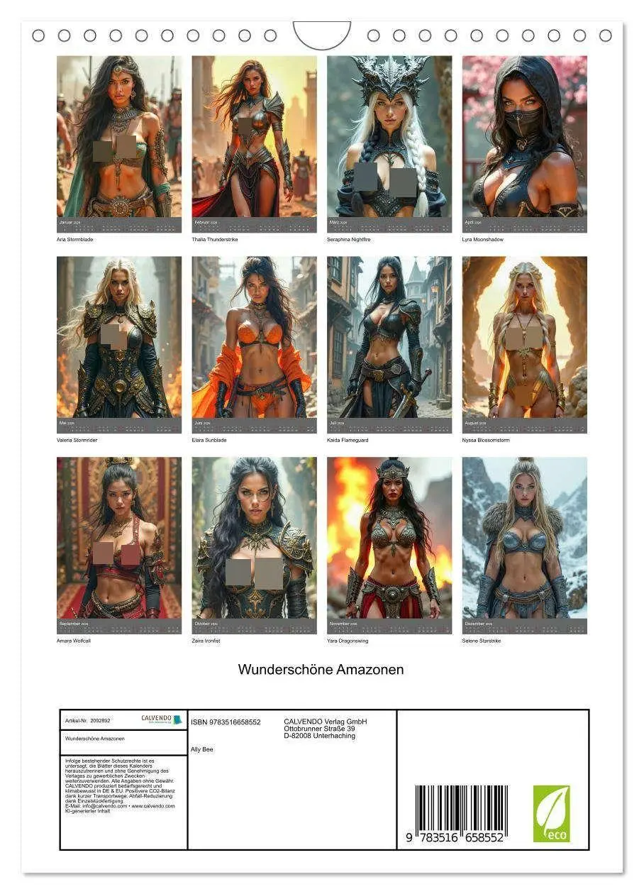 Bild: 9783516658552 | Wunderschöne Amazonen (Wandkalender 2026 DIN A4 hoch), CALVENDO...