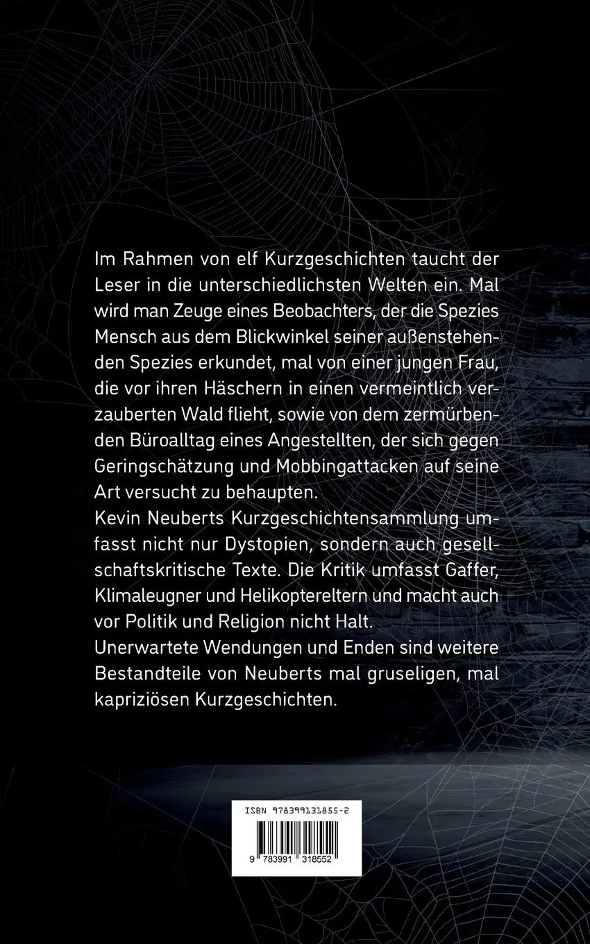 Rückseite: 9783991318552 | Tales Tenebris | Düstere und skurrile Kurzgeschichten | Kevin Neubert