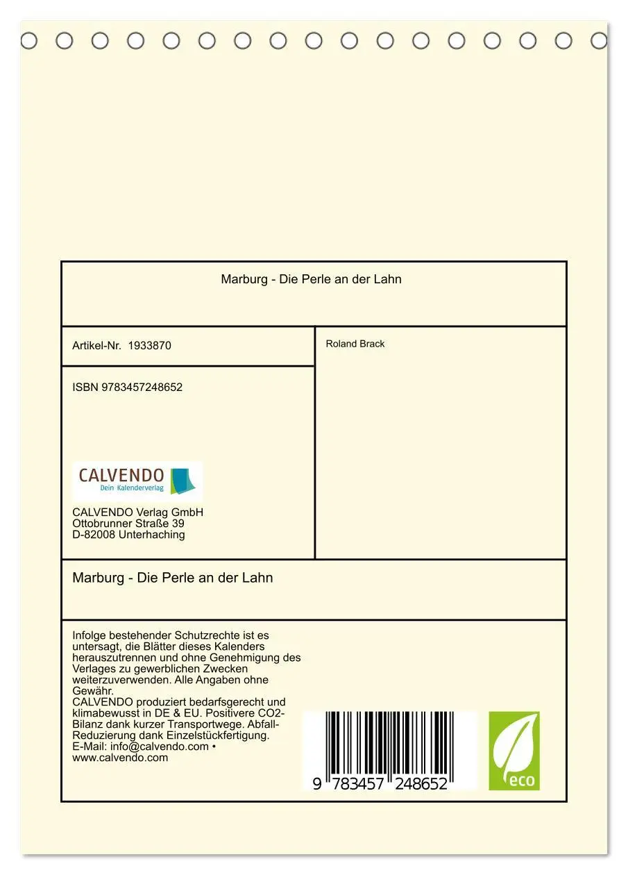 Bild: 9783457248652 | Marburg - Die Perle an der Lahn (Tischkalender 2026 DIN A5 hoch),...
