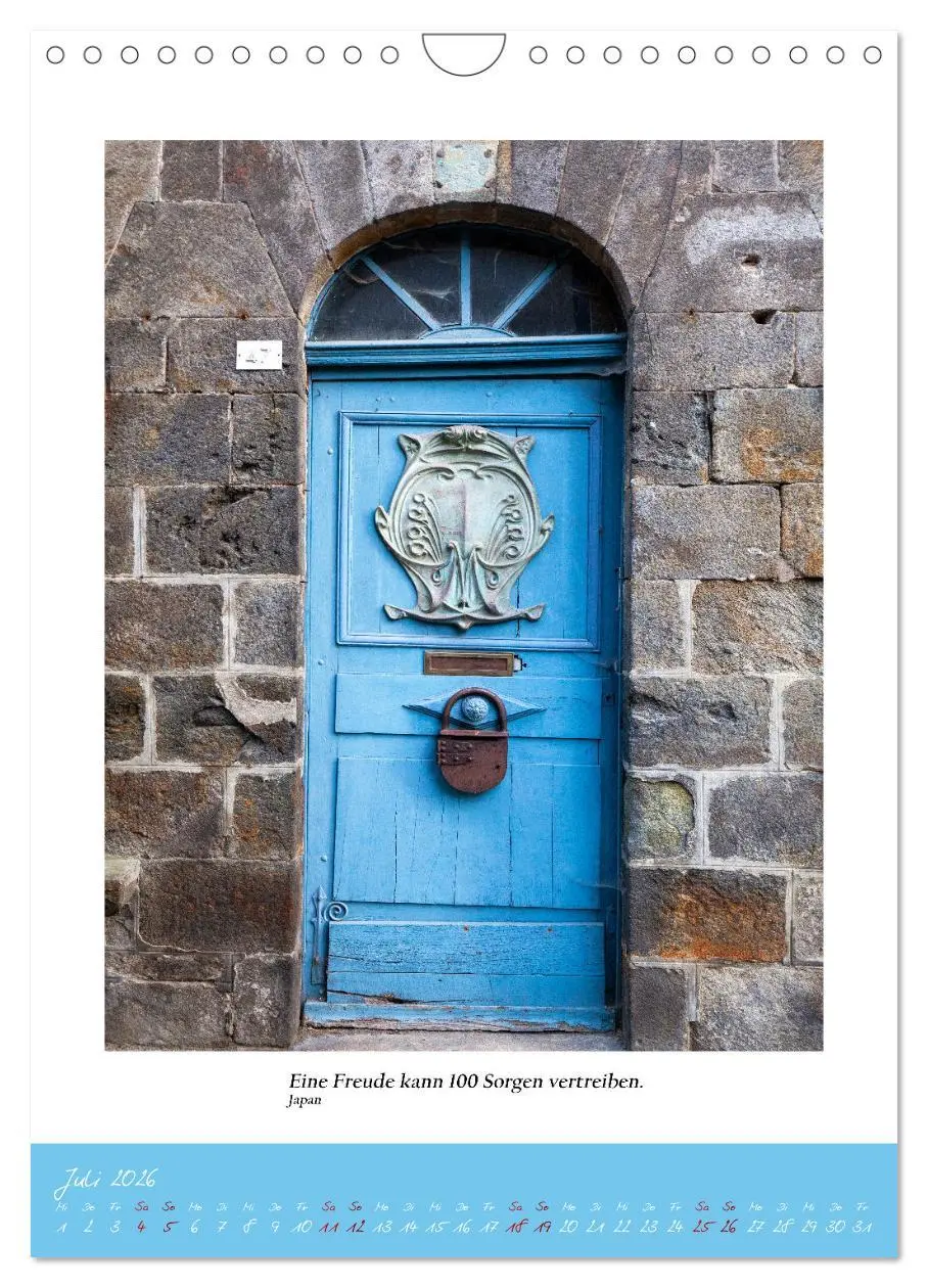 Bild: 9783516268652 | Blaue Türen (Wandkalender 2026 DIN A4 hoch), CALVENDO Monatskalender