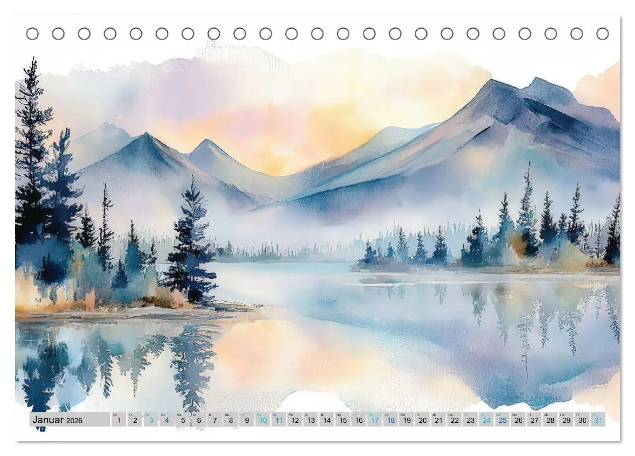 Bild: 9783516648652 | Farbige Bergwelten (Tischkalender 2026 DIN A5 quer), CALVENDO...