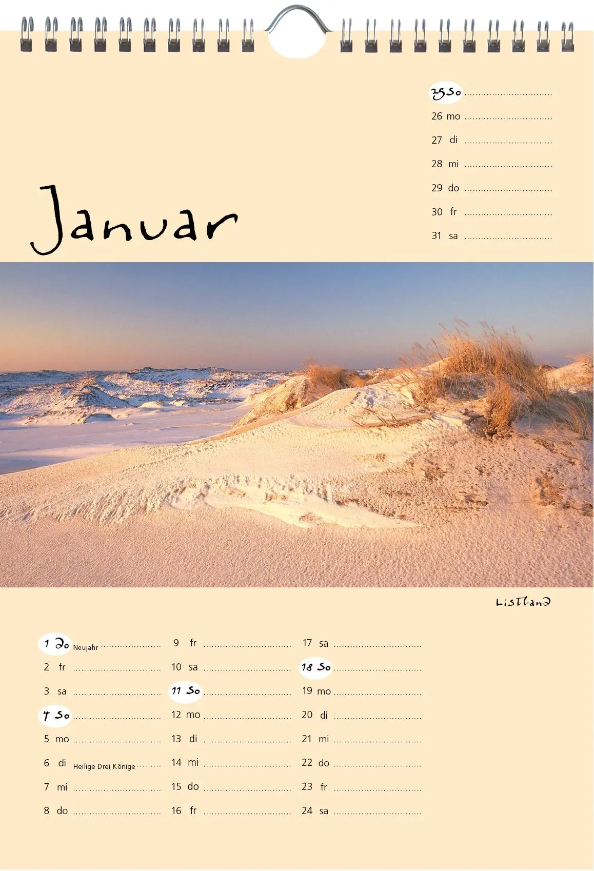 Bild: 9783944498652 | Sylt-die Insel 2026 A4 Kalender | Gernot Westendorf | Kalender | 2026