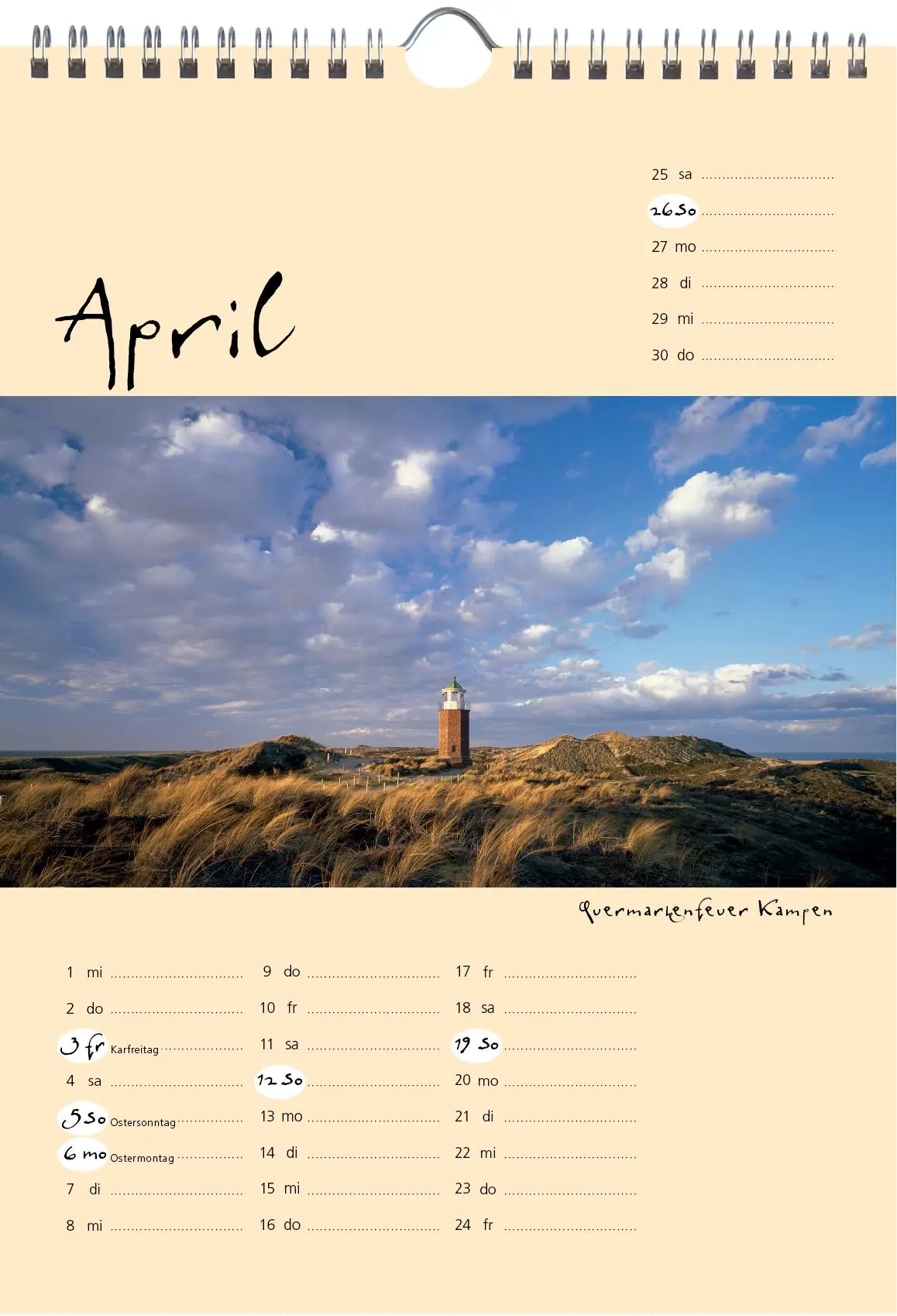 Bild: 9783944498652 | Sylt-die Insel 2026 A4 Kalender | Gernot Westendorf | Kalender | 2026