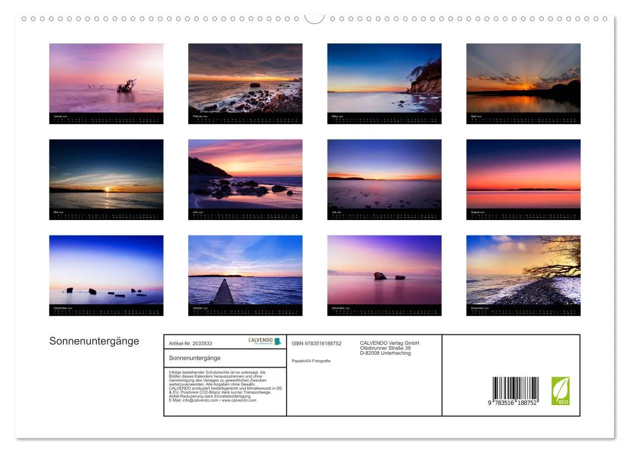 Bild: 9783516188752 | Sonnenuntergänge (hochwertiger Premium Wandkalender 2026 DIN A2...