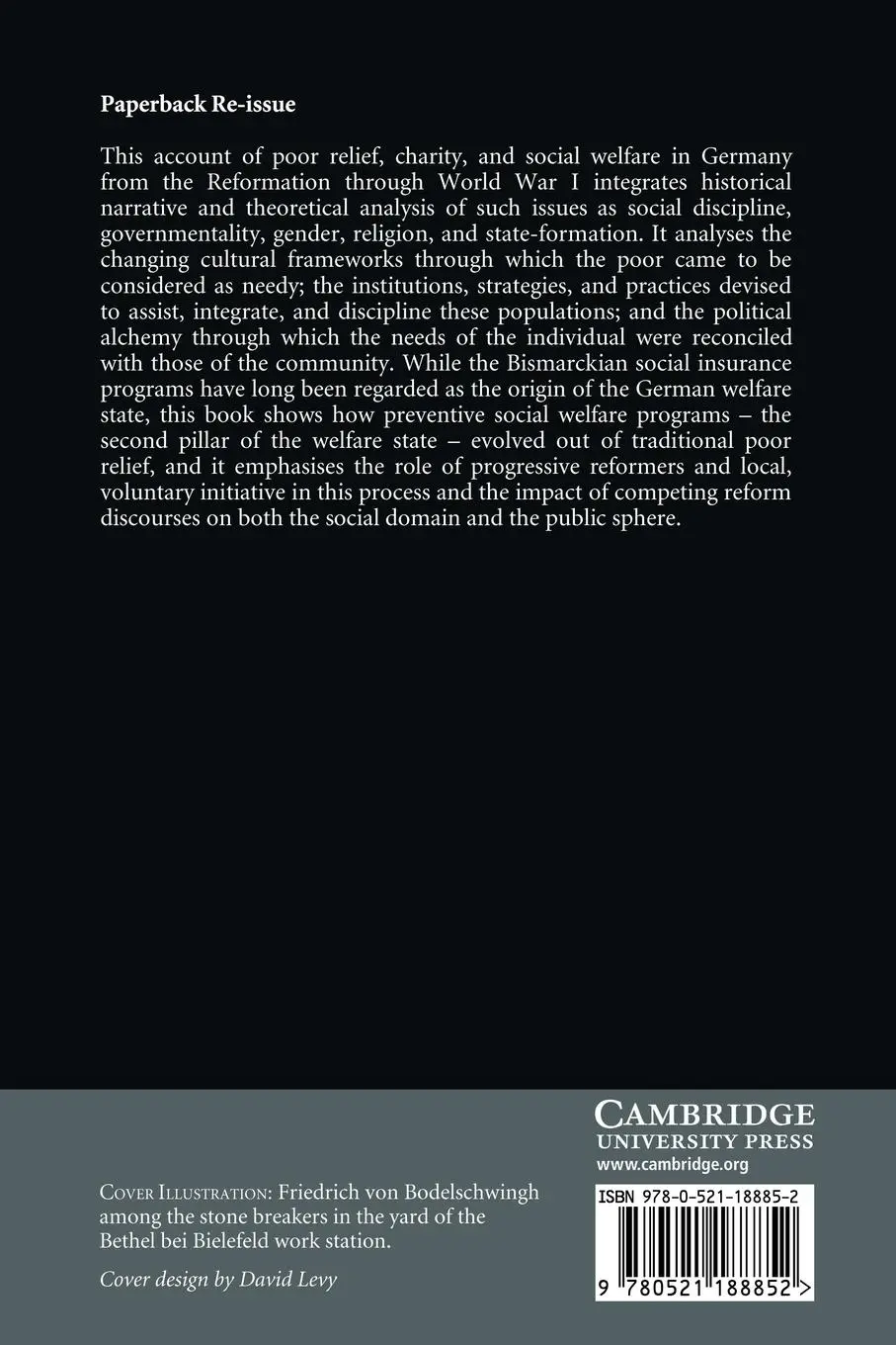Rückseite: 9780521188852 | Poor Relief and Welfare in Germany from the Reformation to World War I