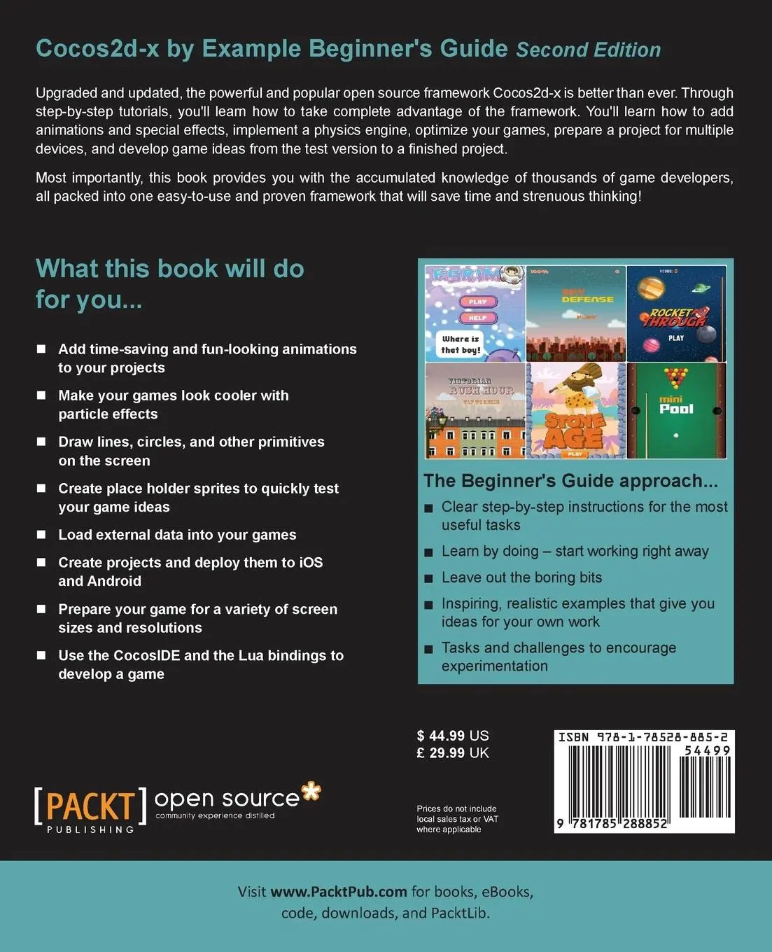 Rückseite: 9781785288852 | Cocos2d-x by Example | Beginner's Guide - Second Edition | Engelbert