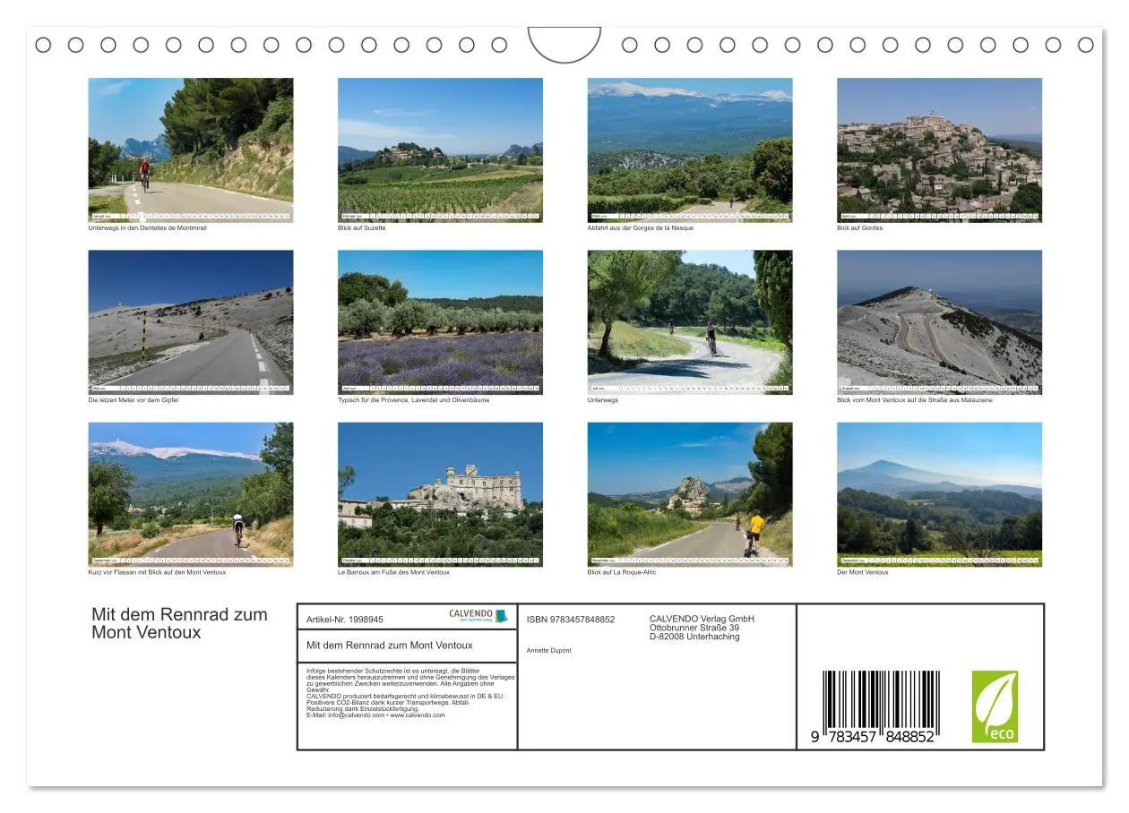 Bild: 9783457848852 | Mit dem Rennrad zum Mont Ventoux (Wandkalender 2026 DIN A4 quer),...