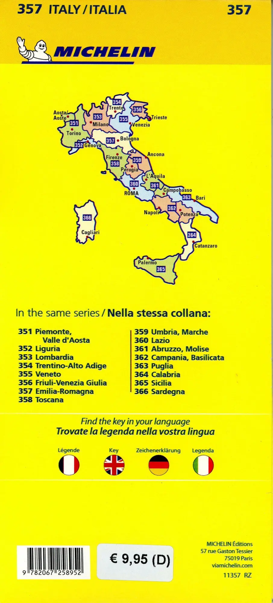 Bild: 9782067258952 | Michelin Emilia Romagna | Straßen- und Tourismuskarte 1:200.000 | 1 S.