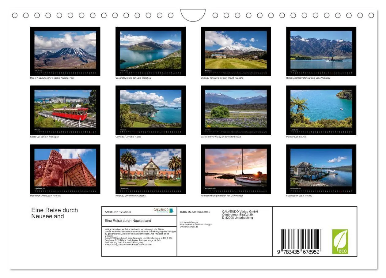 Bild: 9783435678952 | Eine Reise durch Neuseeland (Wandkalender 2025 DIN A4 quer),...