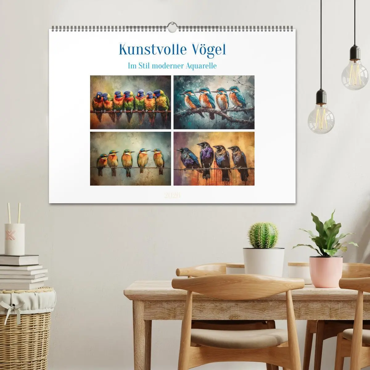 Bild: 9783457528952 | Kunstvolle Vögel (Wandkalender 2026 DIN A2 quer), CALVENDO...