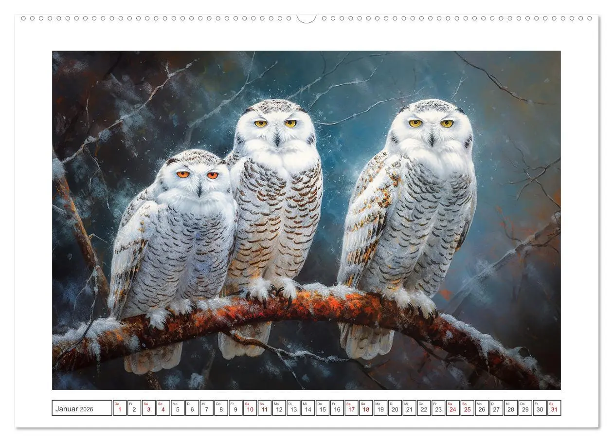 Bild: 9783457528952 | Kunstvolle Vögel (Wandkalender 2026 DIN A2 quer), CALVENDO...