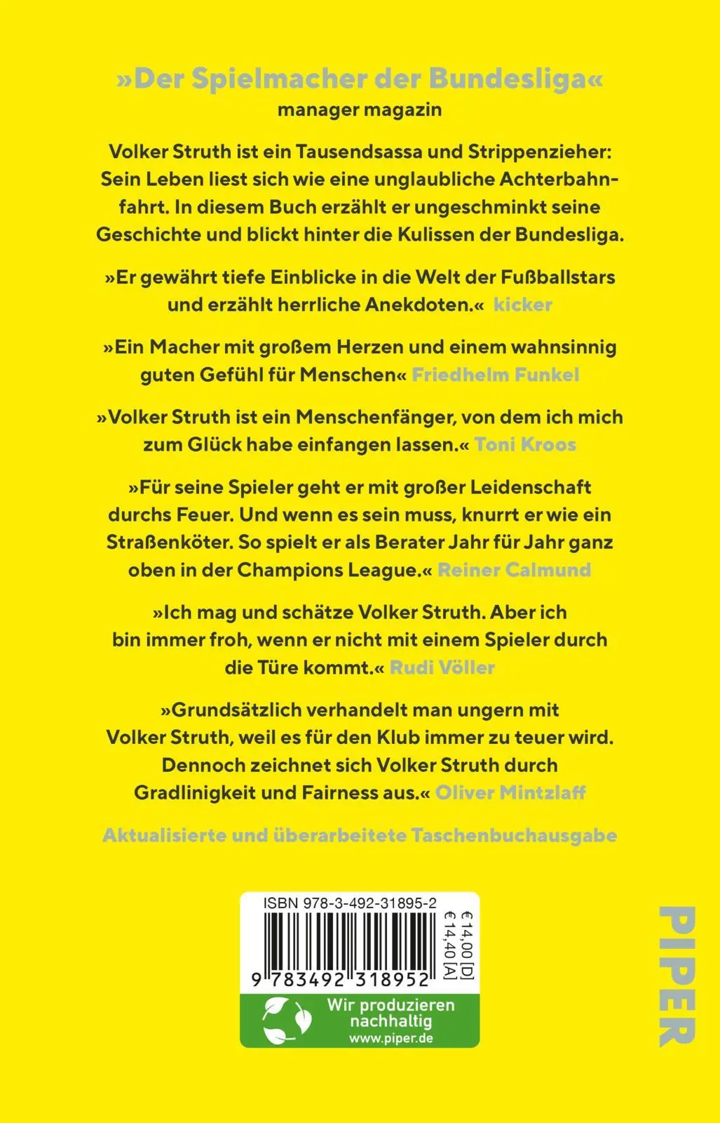 Rückseite: 9783492318952 | Meine Spielzüge | Volker Struth | Taschenbuch | 384 S. | Deutsch