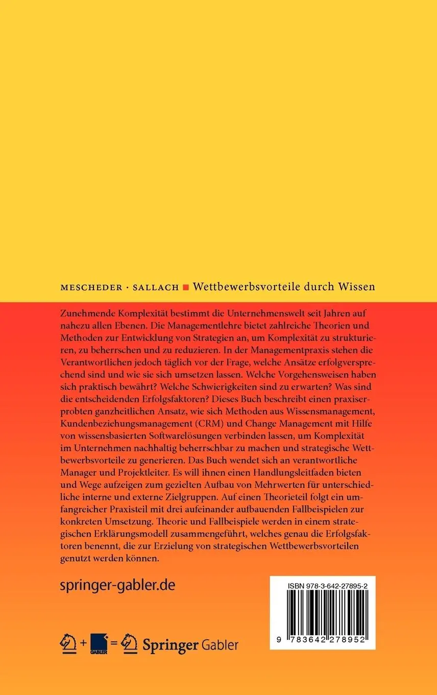 Rückseite: 9783642278952 | Wettbewerbsvorteile durch Wissen | Christian Sallach (u. a.) | Buch