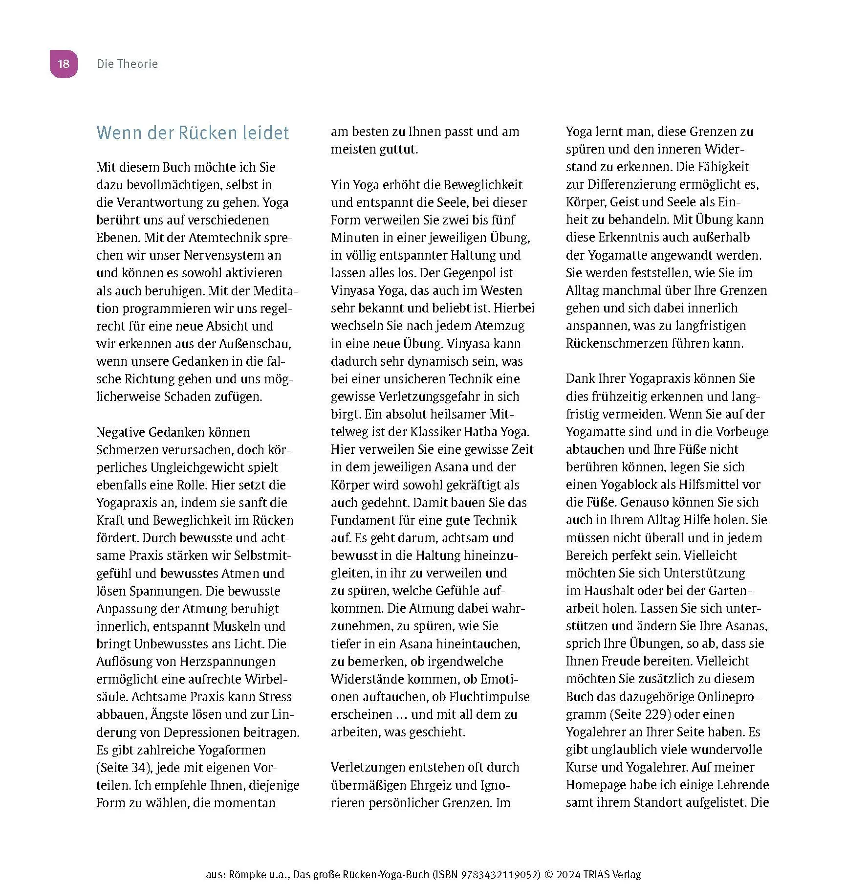 Bild: 9783432119052 | Das große Rücken-Yoga-Buch | Patricia Römpke (u. a.) | Taschenbuch