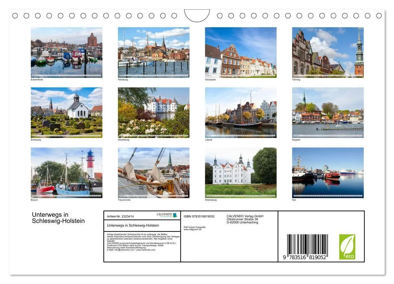 Bild: 9783516819052 | Unterwegs in Schleswig-Holstein (Wandkalender 2027 DIN A4 quer),...