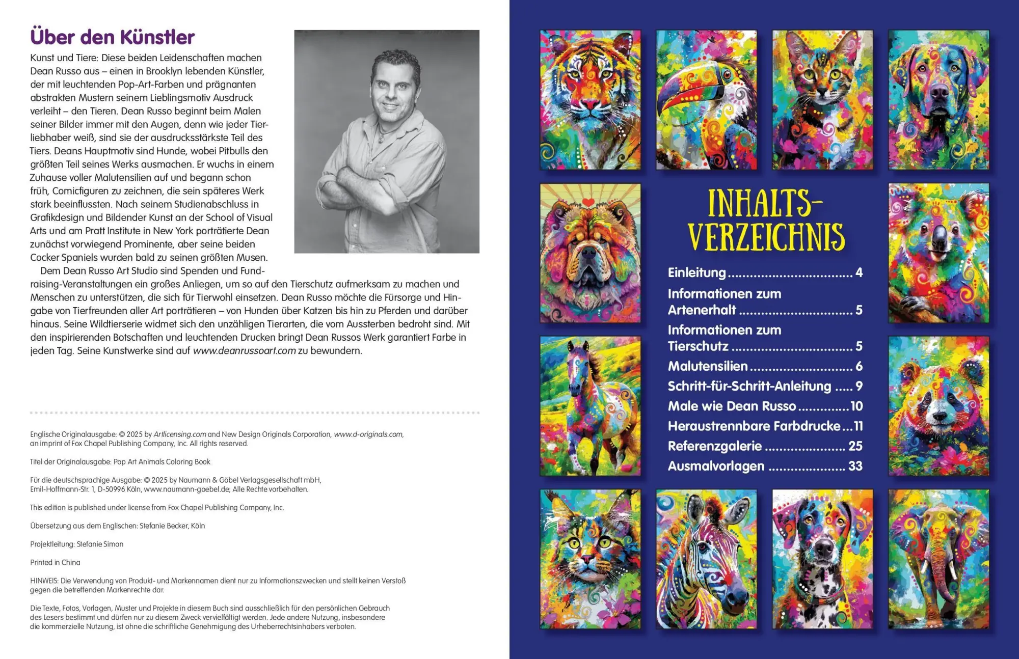 Bild: 9783625199052 | Pop Art Animals - Ausmalbuch | Dean Russo | Taschenbuch | 96 S. | 2026