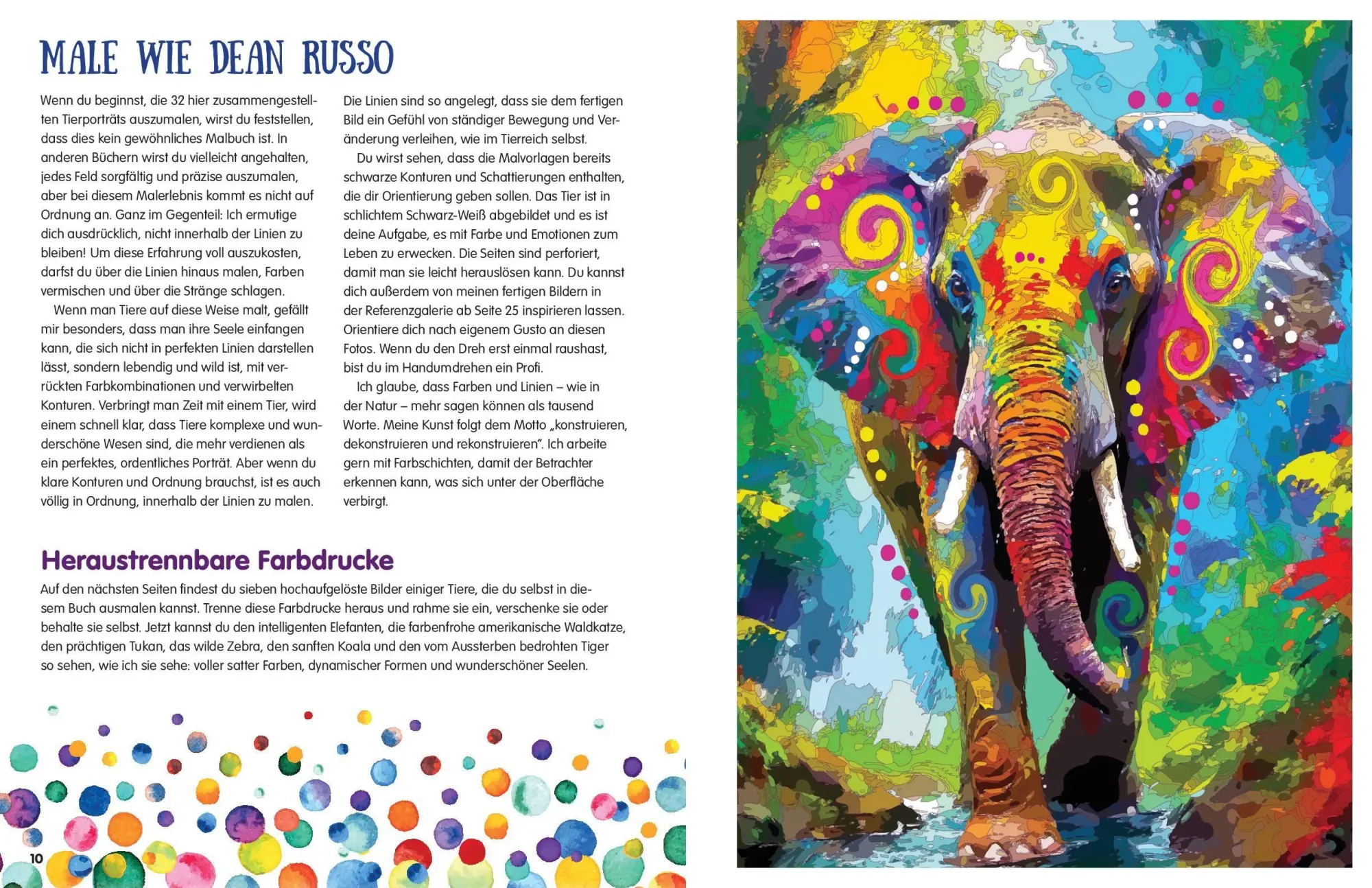 Bild: 9783625199052 | Pop Art Animals - Ausmalbuch | Dean Russo | Taschenbuch | 96 S. | 2026