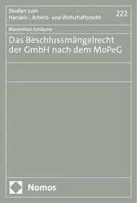 Cover: 9783756009152 | Das Beschlussmängelrecht der GmbH nach dem MoPeG | Schikorra | Buch