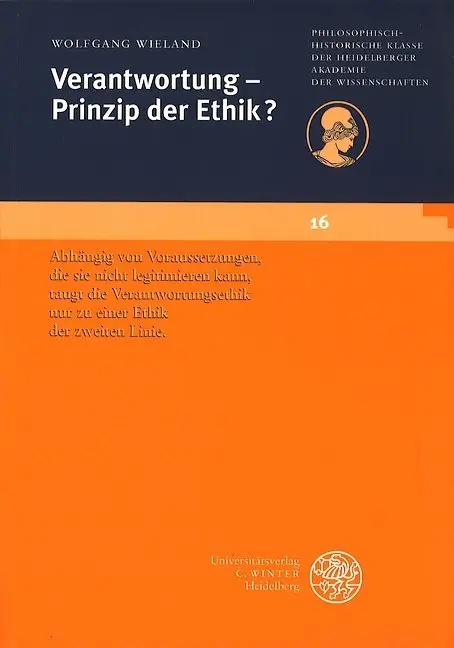 Cover: 9783825309152 | Verantwortung - Prinzip der Ethik? | Wolfgang Wieland | Taschenbuch
