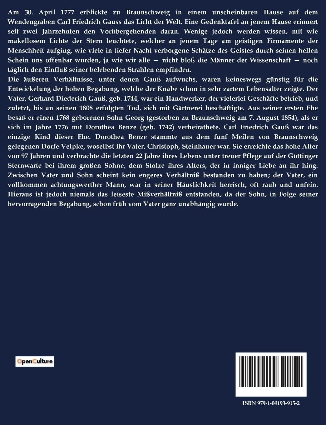 Rückseite: 9791041939152 | Gauss | Friedrich August Theodor Winnecke | Taschenbuch | 24 S. | 2023