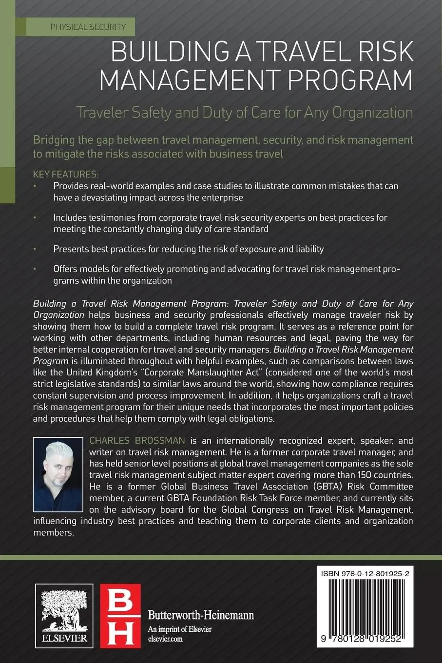 Rückseite: 9780128019252 | Building a Travel Risk Management Program | Charles Brossman | Buch