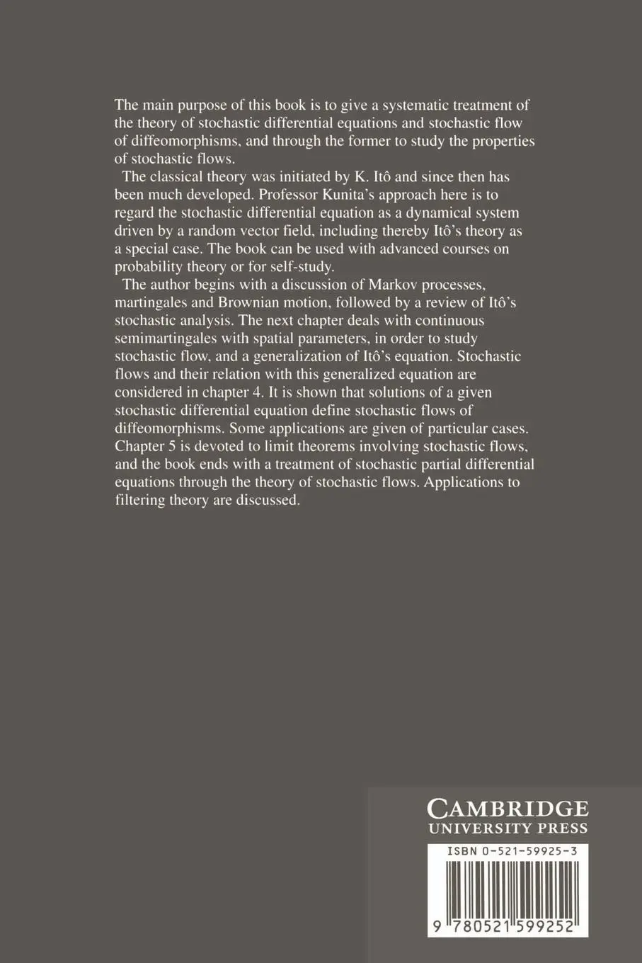 Rückseite: 9780521599252 | Stochastic Flows and Stochastic Differential Equations | Taschenbuch