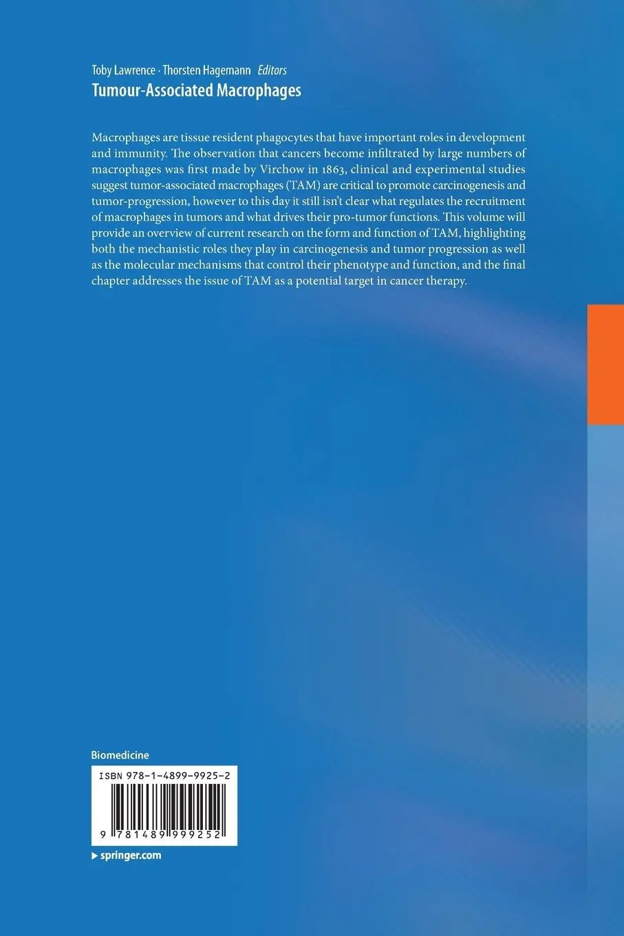Rückseite: 9781489999252 | Tumour-Associated Macrophages | Thorsten Hagemann (u. a.) | Buch | xi