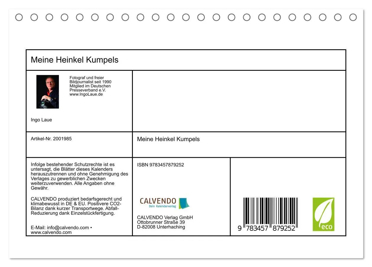 Bild: 9783457879252 | Meine Heinkel Kumpels (Tischkalender 2026 DIN A5 quer), CALVENDO...