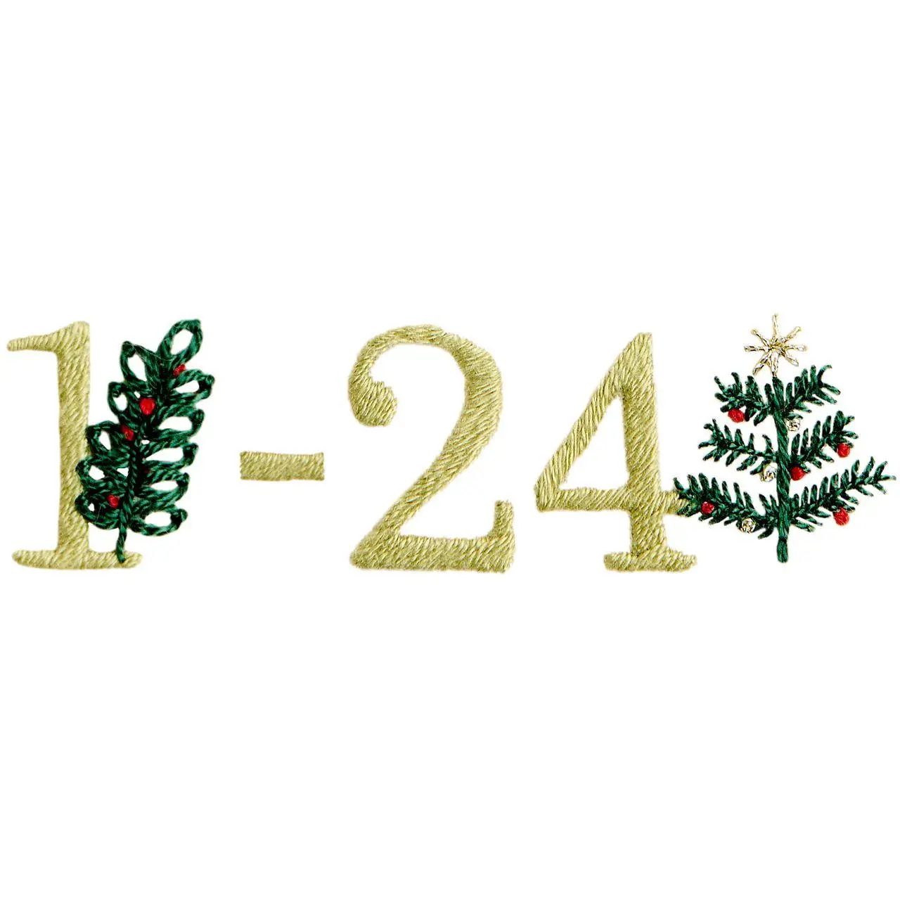 Stick & Stitch Packung, Adventskalenderzahlen