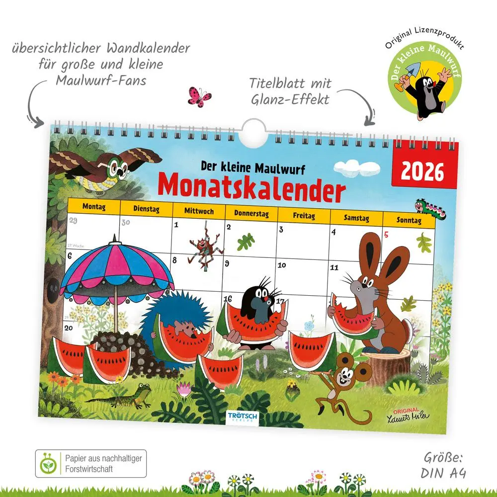 Bild: 4251901509352 | Trötsch Der kleine Maulwurf Monatsterminer Monatskalender 2026 | KG